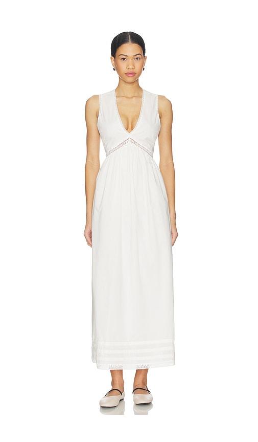 faithfull fiora midi dress in white. - size l (also in m, s)