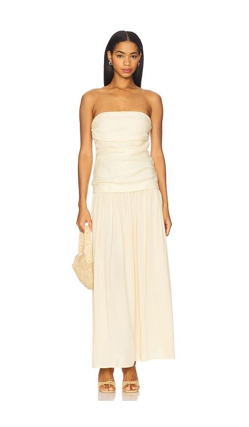 faithfull hedy maxi dress in lemon. - size l (also in xl)