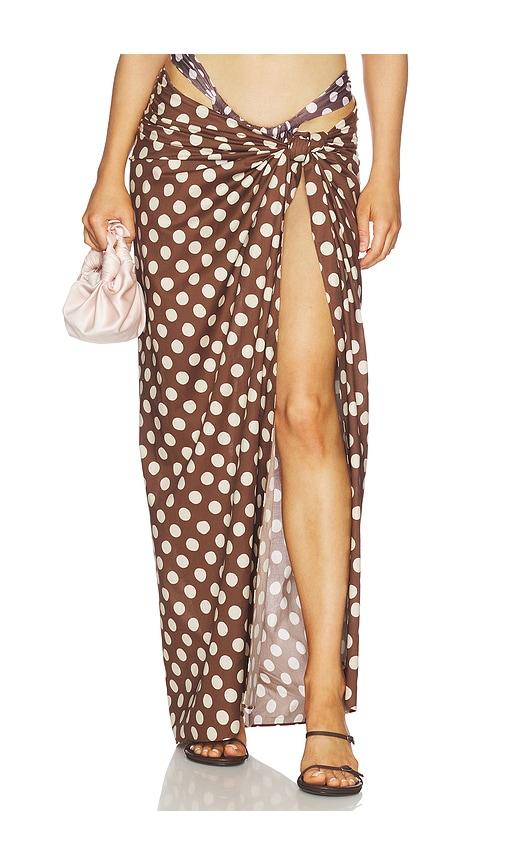 faithfull lomas pareo skirt in chocolate.