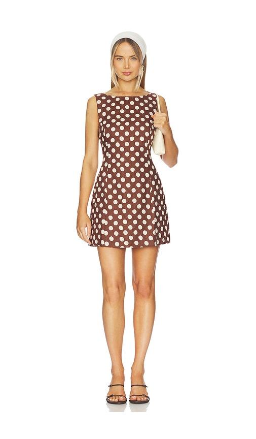 faithfull lydie mini dress in chocolate. - size l (also in m, s)