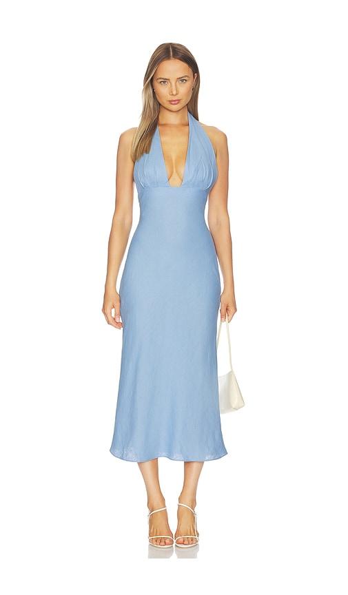 faithfull marita midi dress in baby blue. - size l (also in xs, xl)