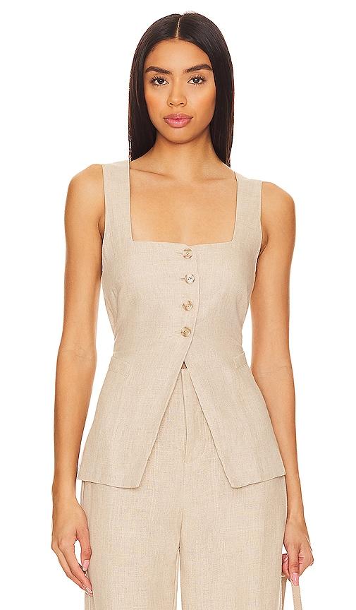 faithfull maya vest in beige. - size m (also in l, s, xs)