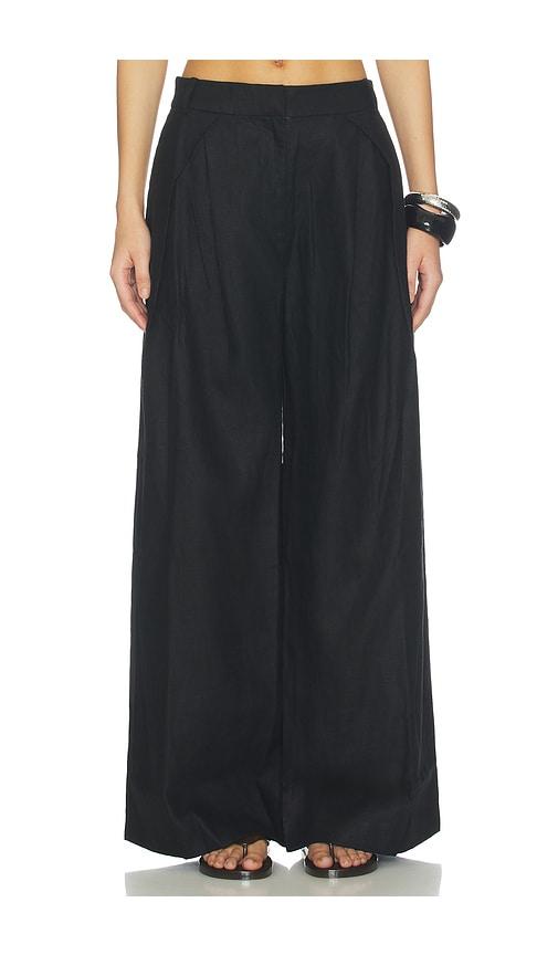 faithfull sofia trouser in black. - size l (also in s, xs, m, xl)