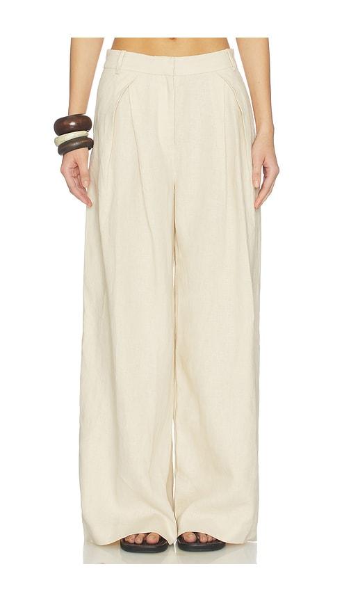 faithfull sofia trouser in neutral. - size l (also in s, xs, m, xl)