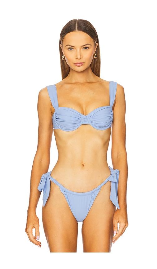 faithfull sol bikini top in blue. - size s (also in xs)