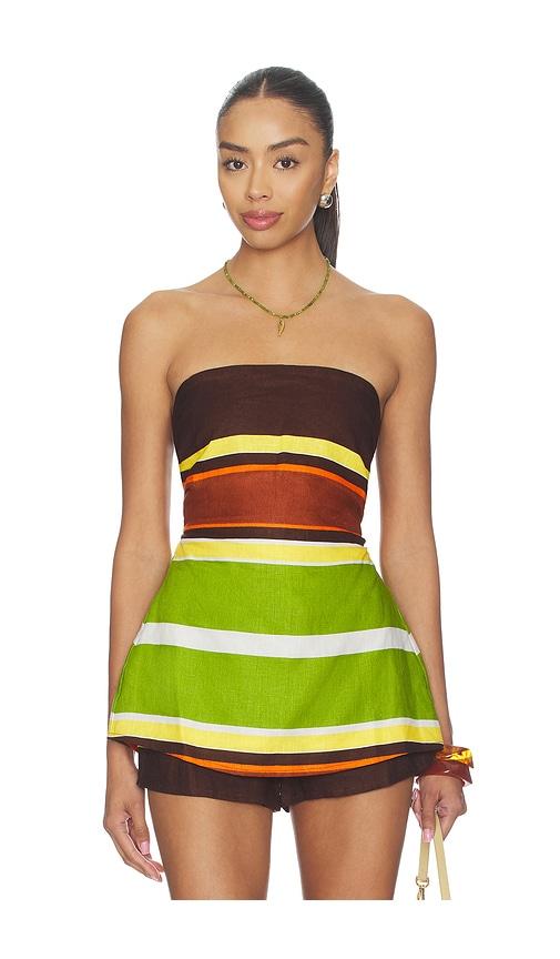 faithfull solmar top in brown,yellow. - size s (also in xl)