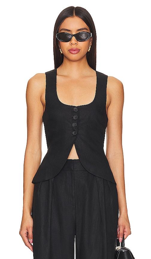 faithfull stanze vest in black. - size l (also in m, s, xs)