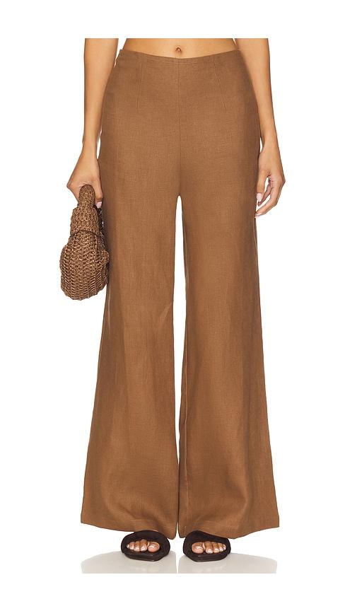 faithfull syna pant in brown. - size l (also in m, s, xs)