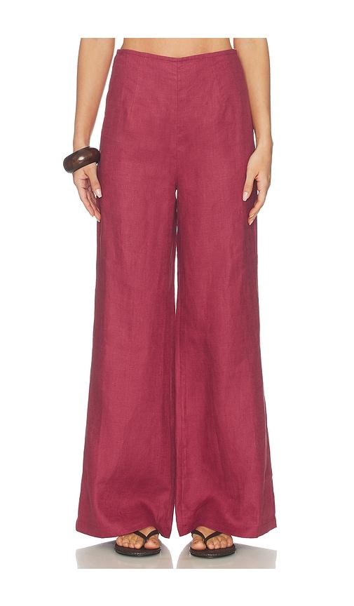 faithfull syna pant in burgundy. - size l (also in s, xs, m, xl)