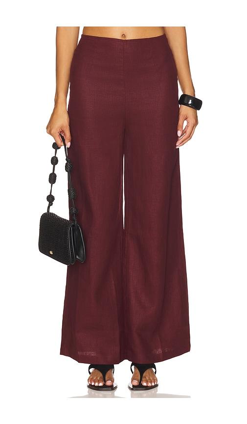 faithfull syna pant in burgundy. - size s (also in xs)