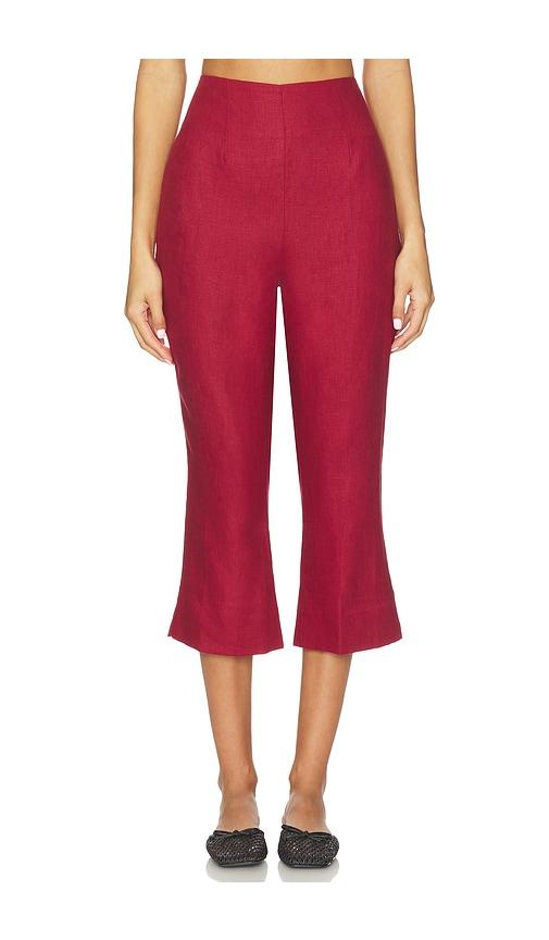 faithfull valeria capri pant in red. - size l (also in s, xs, m, xl)