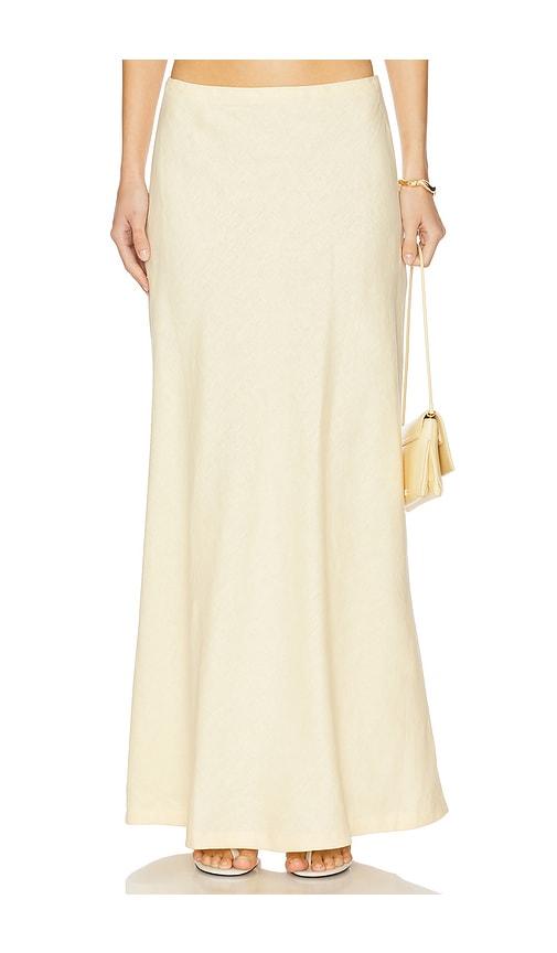 faithfull x revolve antibes skirt in lemon. - size l (also in s, xs, m, xl)