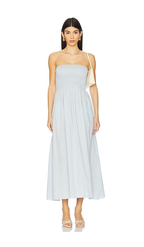 faithfull x revolve madella midi dress in baby blue. - size l (also in xl)