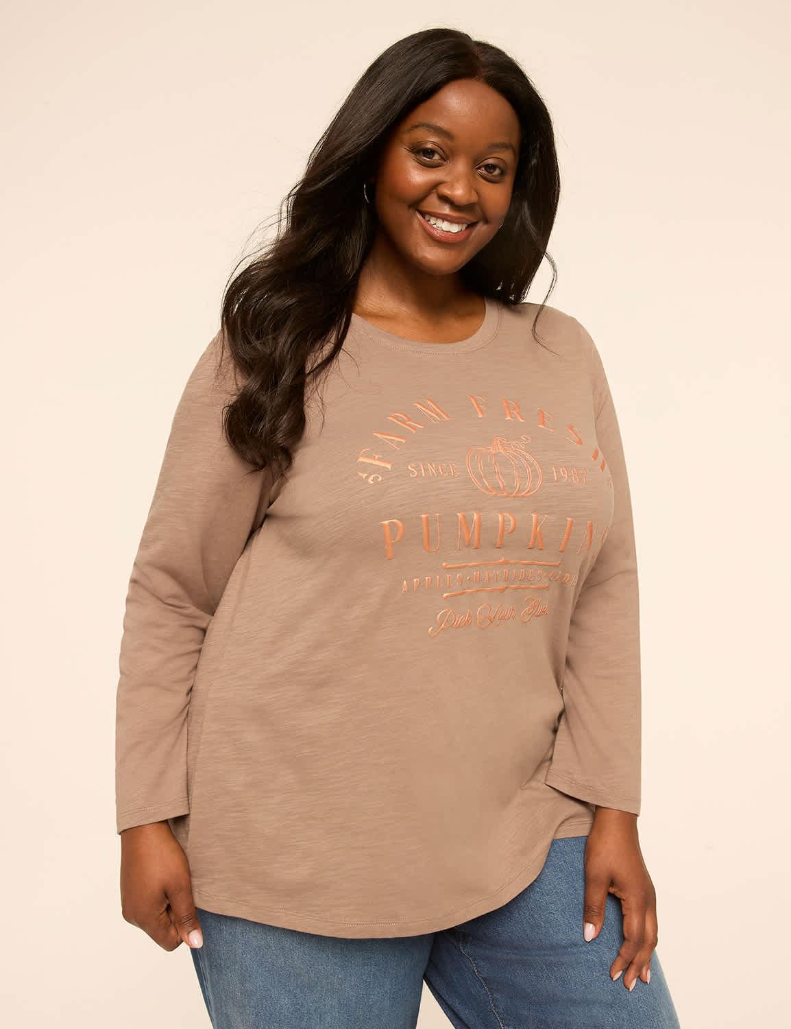 farm fresh pumpkins long-sleeve graphic tee