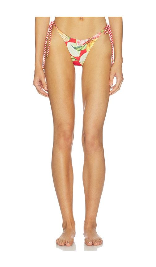 farm rio bikini bottom with rope in red. - size l (also in m, s)