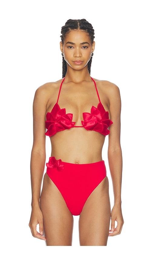 farm rio placed bikini top in red. - size l (also in s, m)