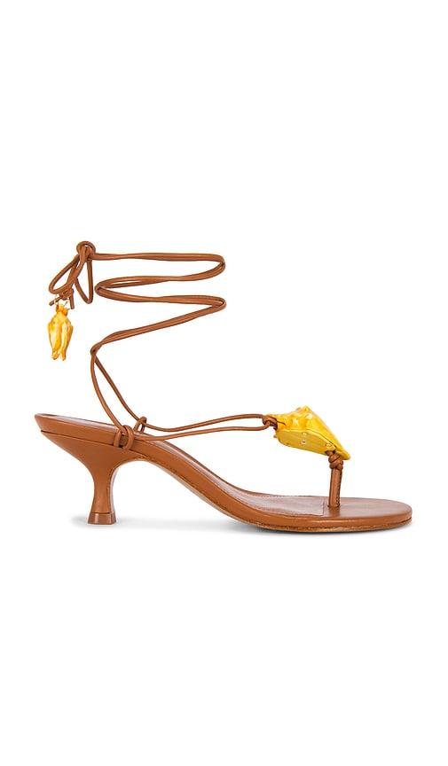 farm rio shell macrame kitten heel in brown. - size 10 (also in 6, 6.5, 7, 7.5, 8, 8.5)