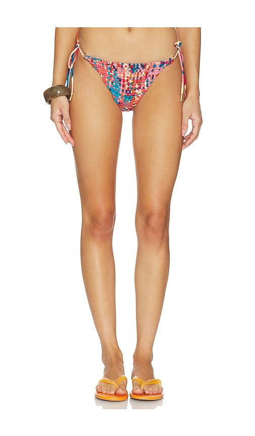 farm rio tie side bikini in blue,rose. - size l (also in xs, s, m, xl)
