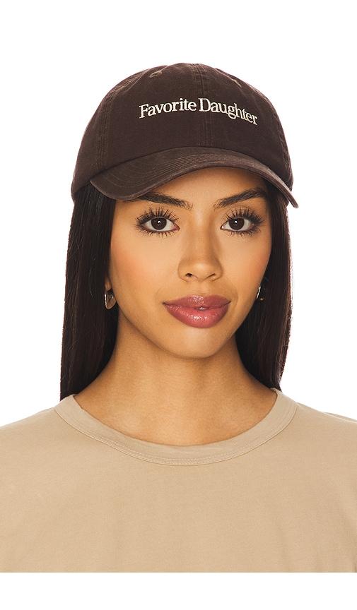 favorite daughter classic logo baseball hat in chocolate.