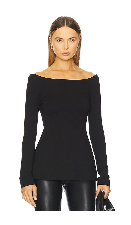 favorite daughter cold shoulder top in black. - size 0 (also in 10, 12, 2, 4, 8)