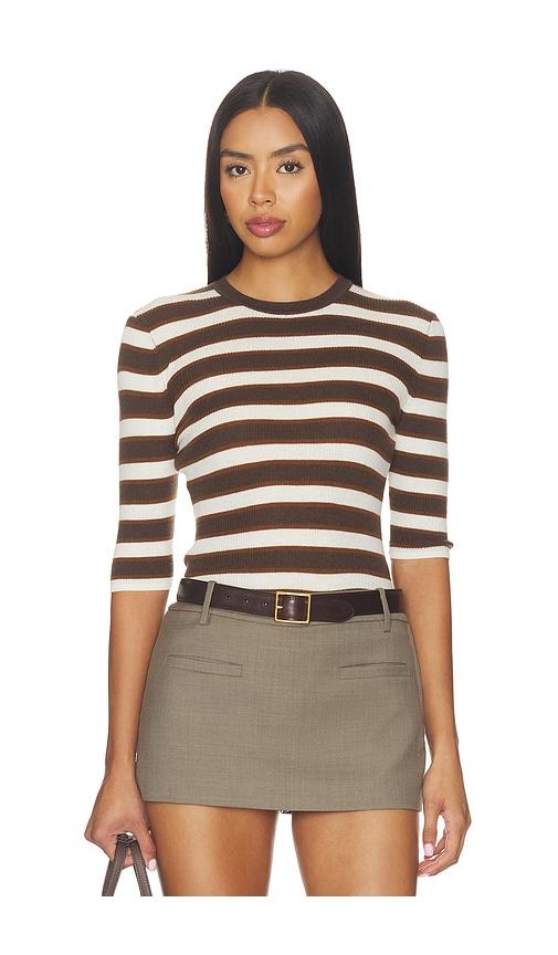 favorite daughter the amelia crewneck top in brown. - size s (also in xs)
