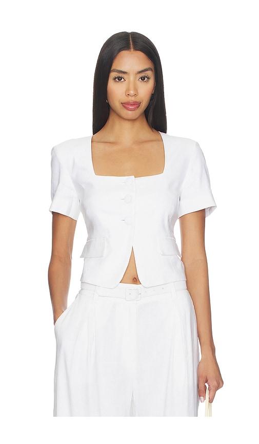 favorite daughter the mayfair linen top in white. - size l (also in m, s, xs)