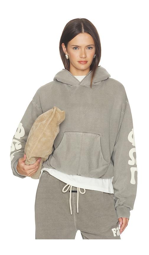 fear of god essentials 90's fleece hoodie in grey. - size l (also in xs, s, m)