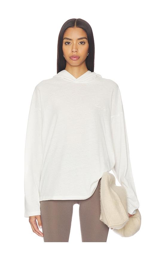 fear of god essentials classic fit hooded tee in ivory. - size l (also in xs, s, m)