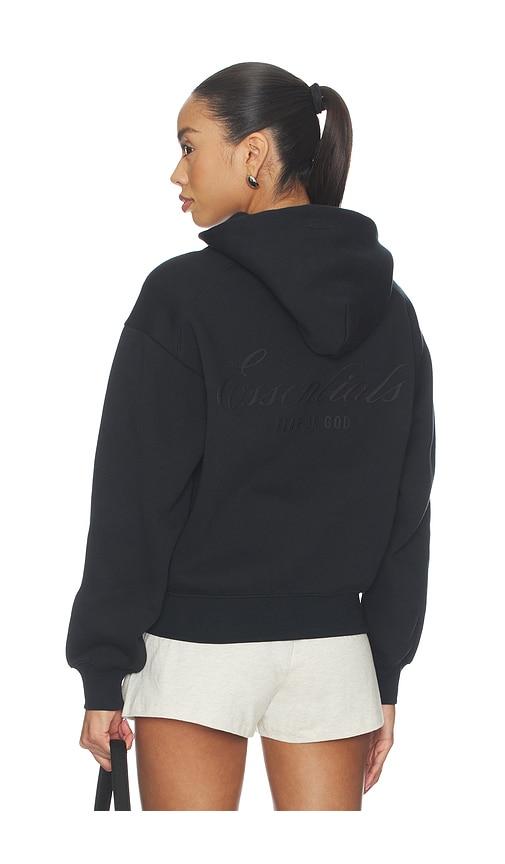 fear of god essentials classic full zip hoodie in black. - size s (also in xs)