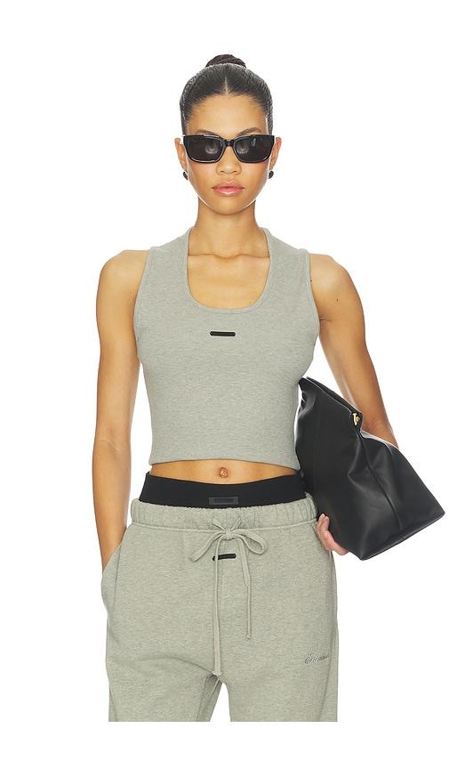 fear of god essentials fitted rib tank in grey. - size l (also in xs, s, m)