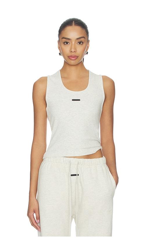 fear of god essentials fitted rib tank in light grey. - size m (also in xs, s)