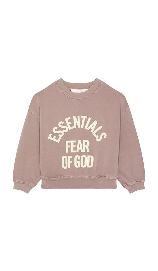 fear of god essentials kids campus 90's crewneck sweatshirt in mauve. - size 2/3 (also in 4/5, 6/7)