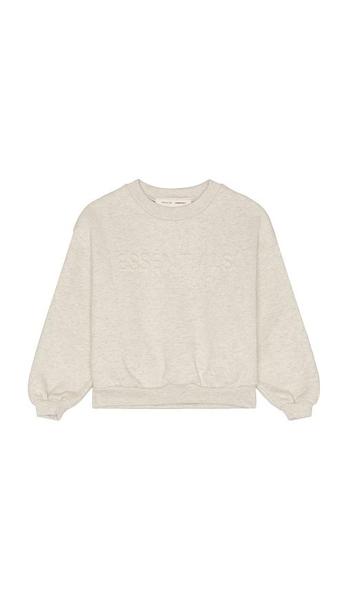 fear of god essentials kids classic crewneck sweatshirt in grey. - size 2/3 (also in 4/5)