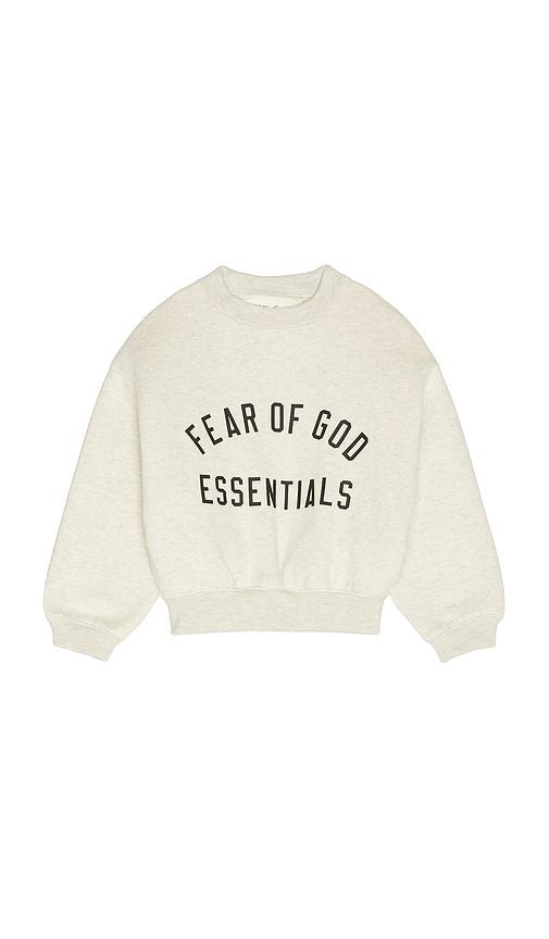fear of god essentials kids classic crewneck sweatshirt in grey. - size 4/5 (also in 6/7)