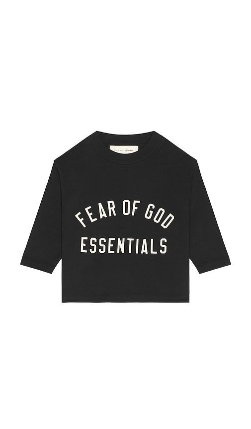 fear of god essentials kids classic long sleeve tee in black. - size 2/3 (also in 4/5, 6/7)