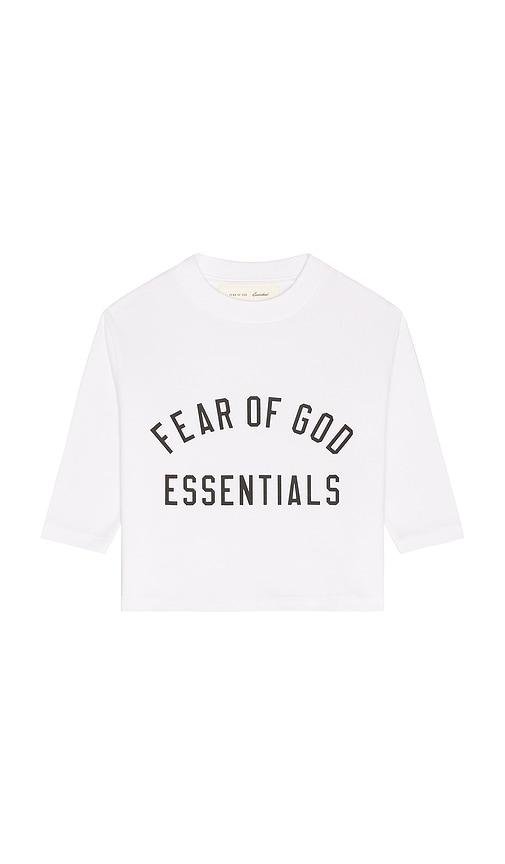 fear of god essentials kids classic long sleeve tee in white. - size 2/3 (also in 4/5, 6/7)