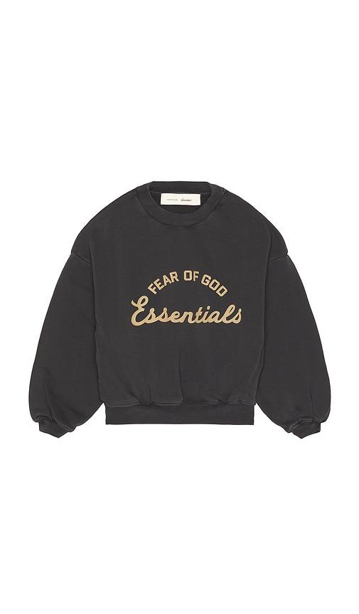 fear of god essentials kids training 90's crewneck sweatshirt in black. - size 2/3 (also in 4/5, 6/7)