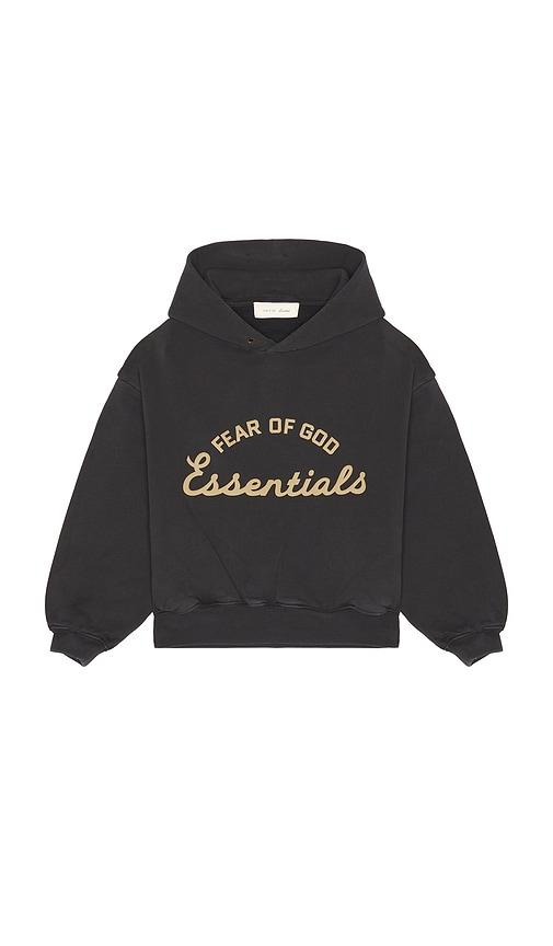 fear of god essentials kids training 90's hoodie in black. - size 2/3 (also in 4/5, 6/7)