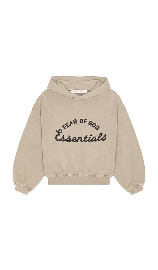 fear of god essentials kids training 90's hoodie in grey. - size 2/3 (also in 4/5, 6/7)