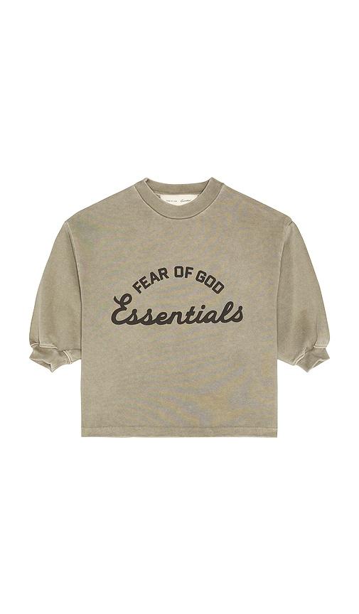fear of god essentials kids training 90's long sleeve tee in grey. - size 2/3 (also in 4/5, 6/7)