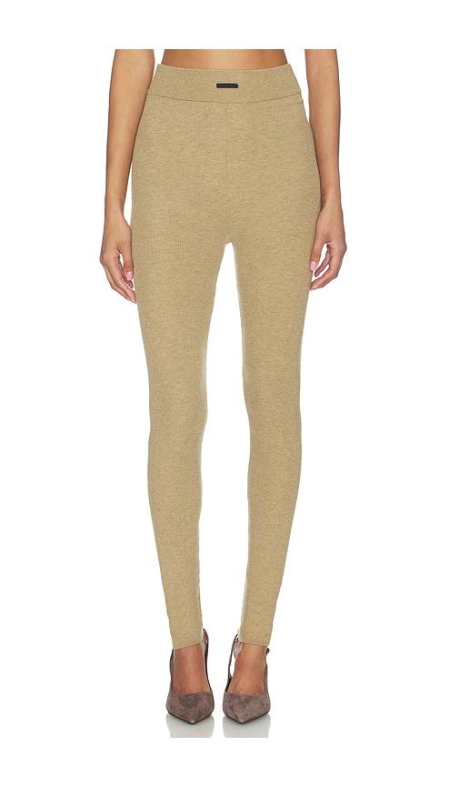 fear of god essentials rib knit legging in tan. - size m (also in xs, s)
