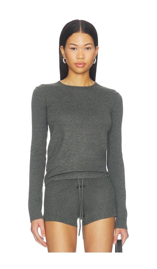 fear of god essentials slim long sleeve tee in grey. - size l (also in m, s, xs)