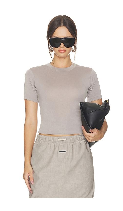 fear of god essentials soft rib fitted t-shirt in grey. - size l (also in xs, s, m)