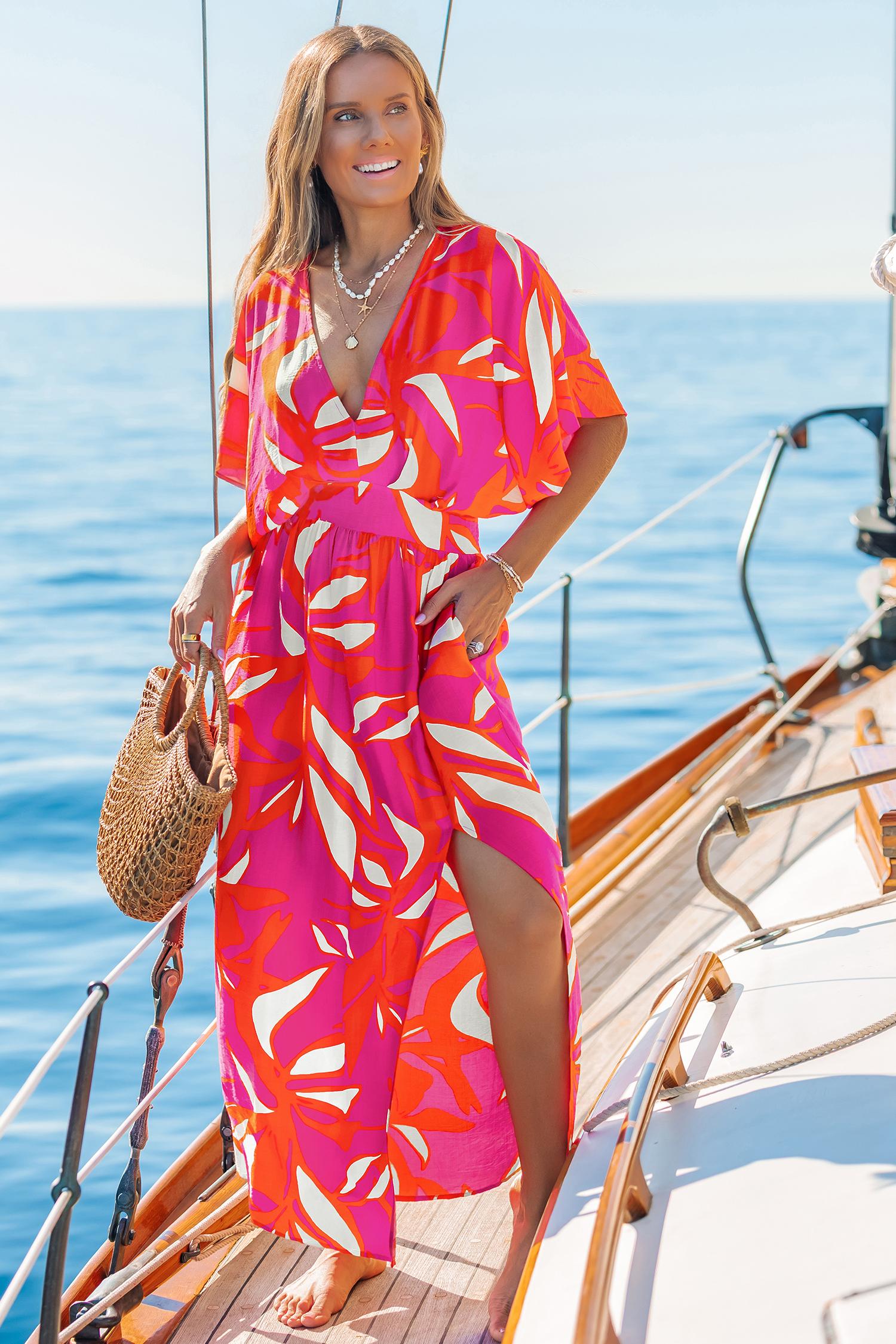 feel it in my soul tropical midi dress - s