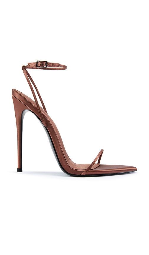 femme la andx satin sandal in chocolate. - size 6 (also in 7, 8, 9)