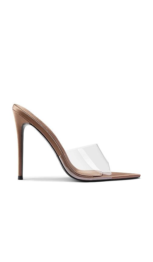 femme la gianni satin mule in brown. - size 7 (also in 9)