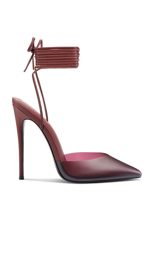 femme la luisa lace up pump in burgundy. - size 5 (also in 6, 8)