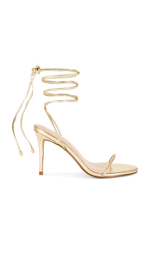 femme la x revolve 3.0 barely there lace up heel in metallic gold. - size 10 (also in 6, 7, 8, 9, 11, 5.5, 6.5, 7.5, 9.5)
