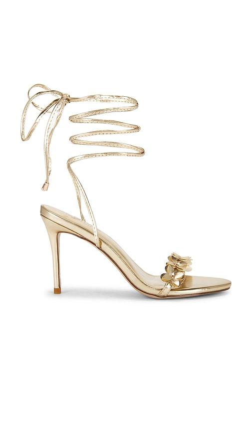 femme la x revolve barely there lace up heel in metallic gold. - size 10 (also in 5, 6, 7, 8, 9)