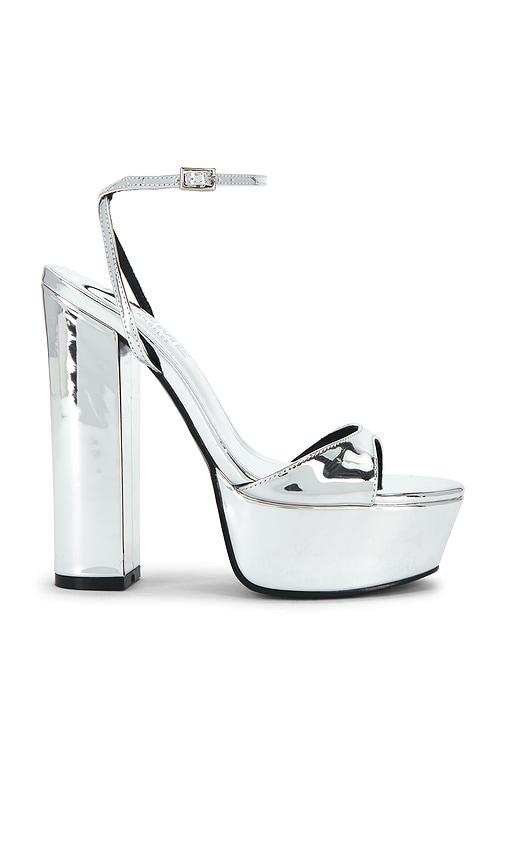 femme la x revolve gg platform heel in metallic silver. - size 10 (also in 5, 6, 6.5)